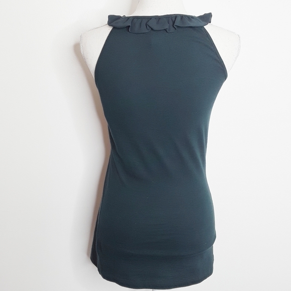 MNG Moments High Neck Ruffle Bib Sleeveless Top EUC sz M - Picture 4 of 6